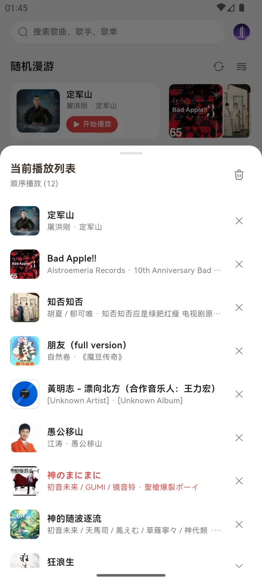 Haiku 当前播放列表面板